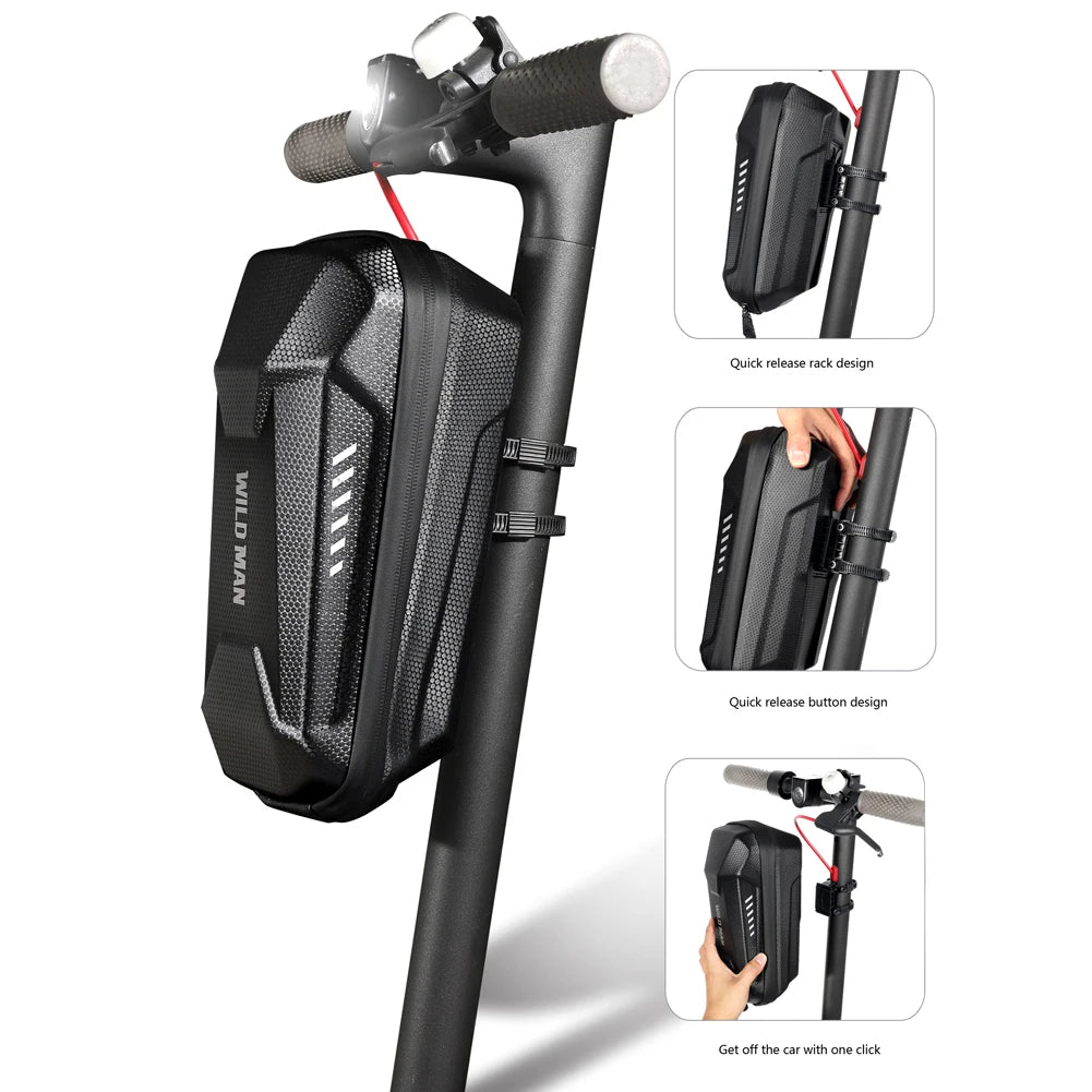 Electric Scooter Bag Accessories 2-5L Waterproof Front Storage Hanging Bag EVA Hard Shell Bike Scooter Front Bag For Xiaomi M365