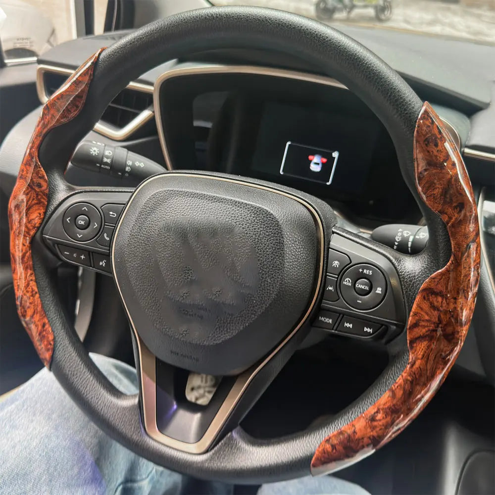 D-shaped,Round Car Steering Wheel Cover Peach Wood Grain Retro Style Modified Steering Wheel Styling Anti-slip Accessories 2025
