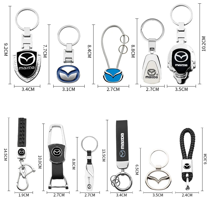 Metal/Leather Keychain Hand-Woven Key Rope Ring Holder For Mazda Axela 2 3 5 6 MS CX30 CX3 CX5 CX9 MX5 MX3 BK NC ER GH