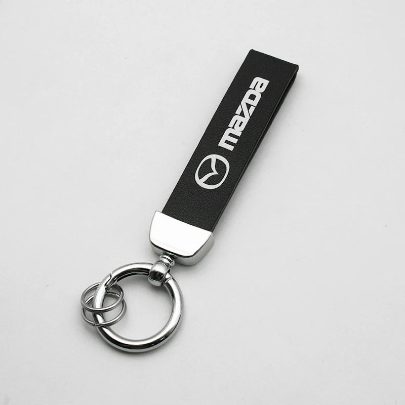 Metal/Leather Keychain Hand-Woven Key Rope Ring Holder For Mazda Axela 2 3 5 6 MS CX30 CX3 CX5 CX9 MX5 MX3 BK NC ER GH