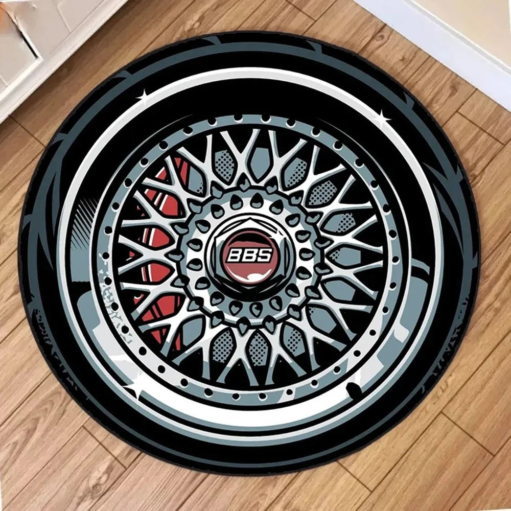 1PC Fashionable Contour Print Round Rug, Non-slip Floor Mat for Living Room, Bedroom, Bathroom, Holiday Home Decoration