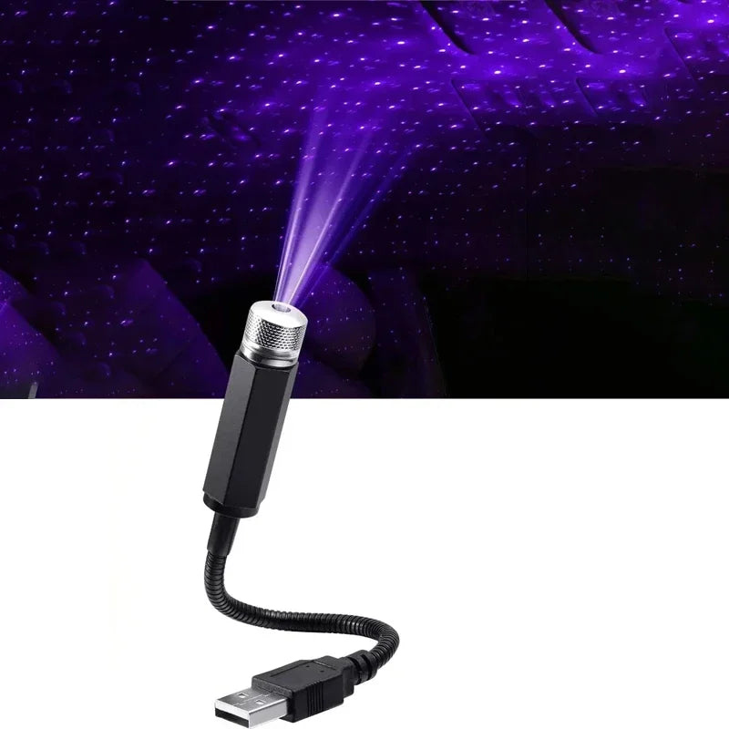 1pcs Mini LED Car Roof Star Night Light Projector Atmosphere Galaxy Light USB Decoration Car Accessories Decor Interior