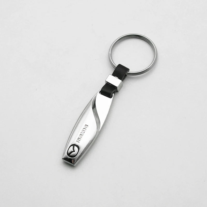 Metal/Leather Keychain Hand-Woven Key Rope Ring Holder For Mazda Axela 2 3 5 6 MS CX30 CX3 CX5 CX9 MX5 MX3 BK NC ER GH