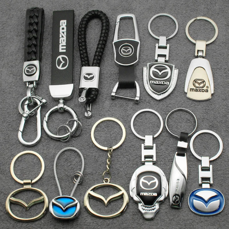 Metal/Leather Keychain Hand-Woven Key Rope Ring Holder For Mazda Axela 2 3 5 6 MS CX30 CX3 CX5 CX9 MX5 MX3 BK NC ER GH