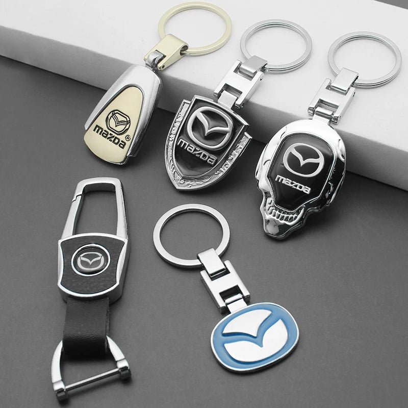Metal/Leather Keychain Hand-Woven Key Rope Ring Holder For Mazda Axela 2 3 5 6 MS CX30 CX3 CX5 CX9 MX5 MX3 BK NC ER GH