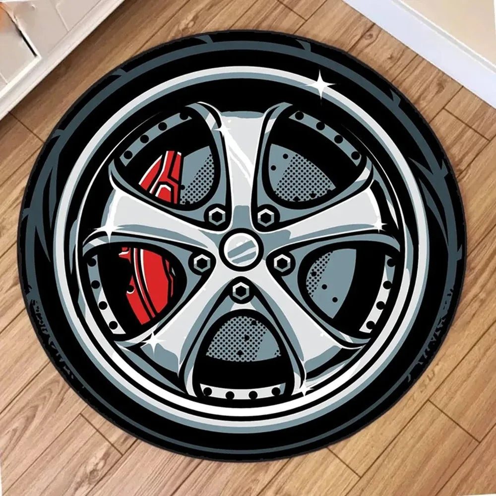 1PC Fashionable Contour Print Round Rug, Non-slip Floor Mat for Living Room, Bedroom, Bathroom, Holiday Home Decoration