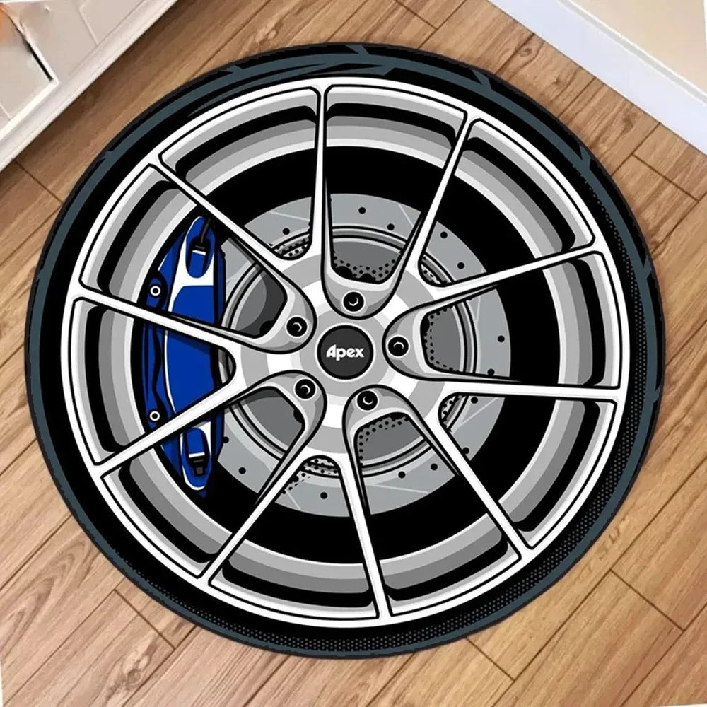 1PC Fashionable Contour Print Round Rug, Non-slip Floor Mat for Living Room, Bedroom, Bathroom, Holiday Home Decoration