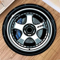Car Rugs Tire Shape Round Mats Boys Bedroom Rug Car Hub Home Living Room Anti-slip Coffee Table Floor Mat Tapetes De Automóvil