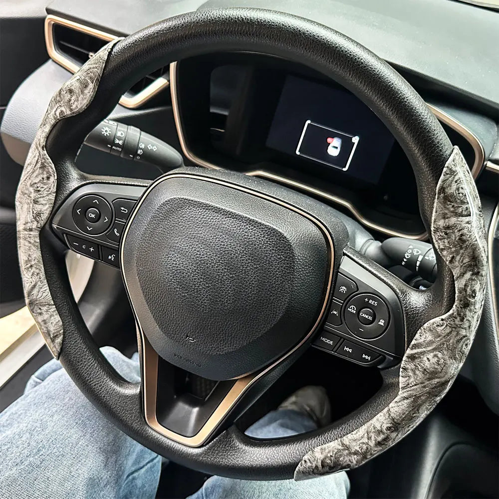 D-shaped,Round Car Steering Wheel Cover Peach Wood Grain Retro Style Modified Steering Wheel Styling Anti-slip Accessories 2025