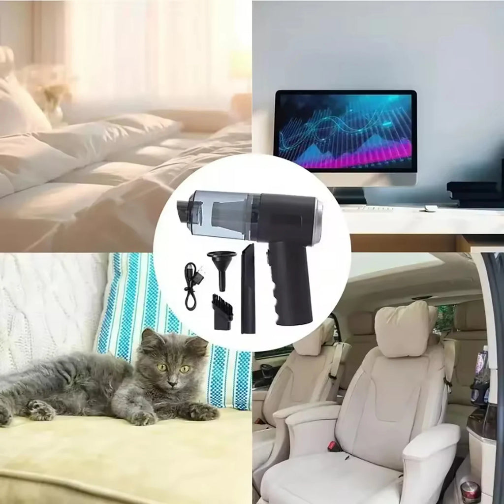 Car Vacuum Cleaner Portable Mini Dust Collector Dry And Wet Home Car Dual-Use Wireless Handheld Cleaning Appliances USB Charging