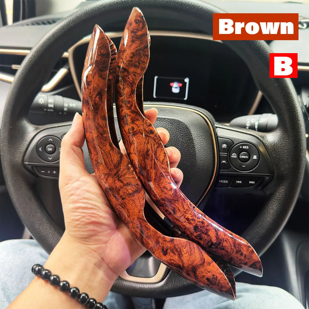 D-shaped,Round Car Steering Wheel Cover Peach Wood Grain Retro Style Modified Steering Wheel Styling Anti-slip Accessories 2025