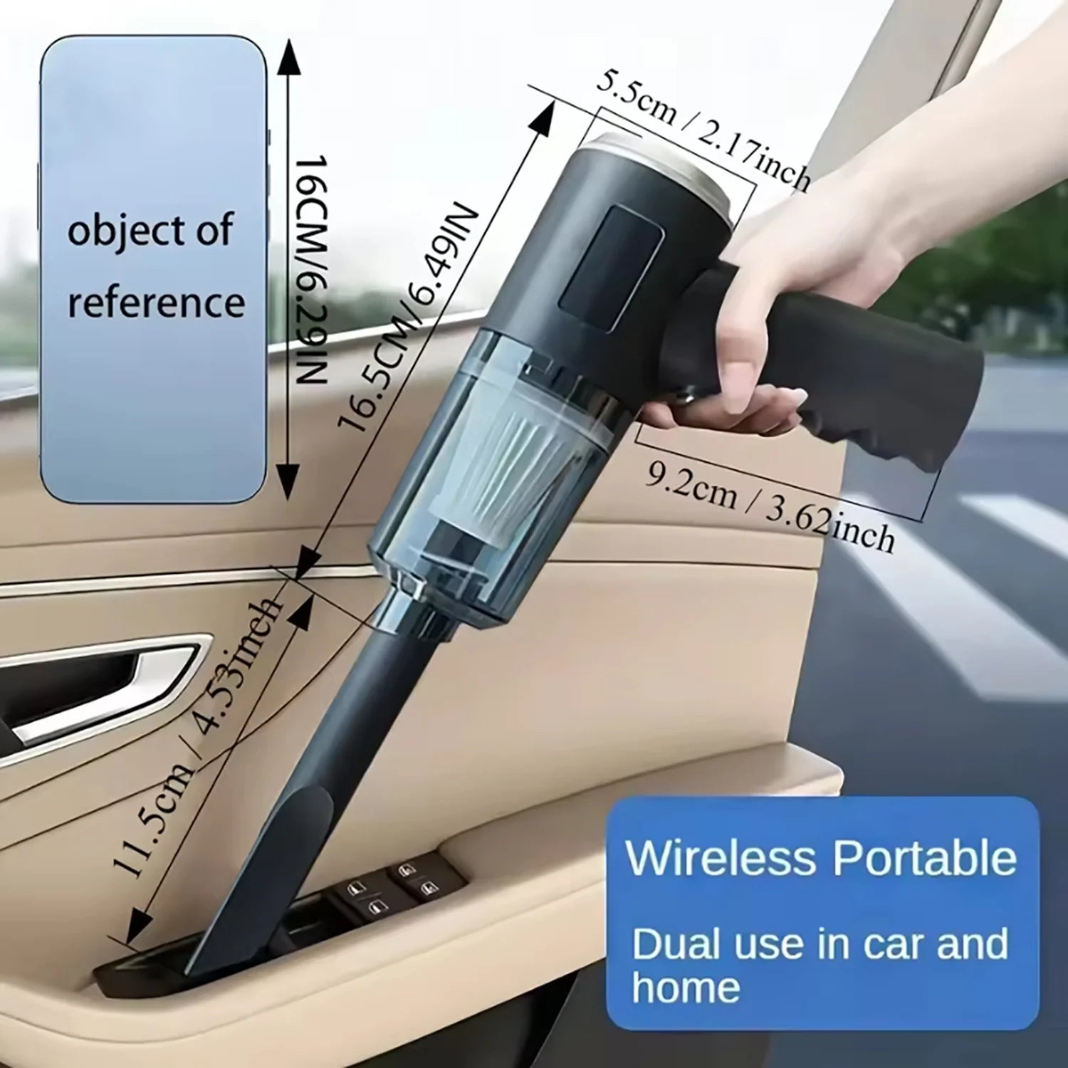 Car Vacuum Cleaner Portable Mini Dust Collector Dry And Wet Home Car Dual-Use Wireless Handheld Cleaning Appliances USB Charging