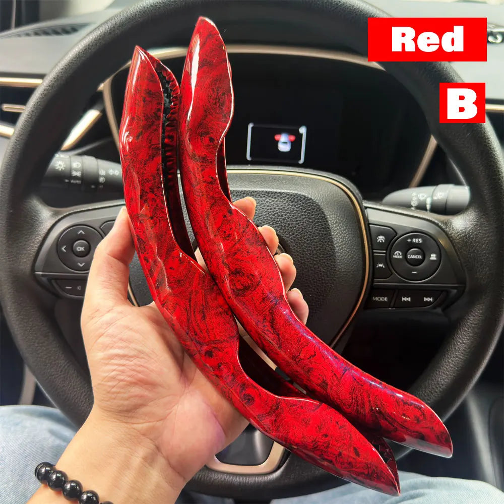 D-shaped,Round Car Steering Wheel Cover Peach Wood Grain Retro Style Modified Steering Wheel Styling Anti-slip Accessories 2025