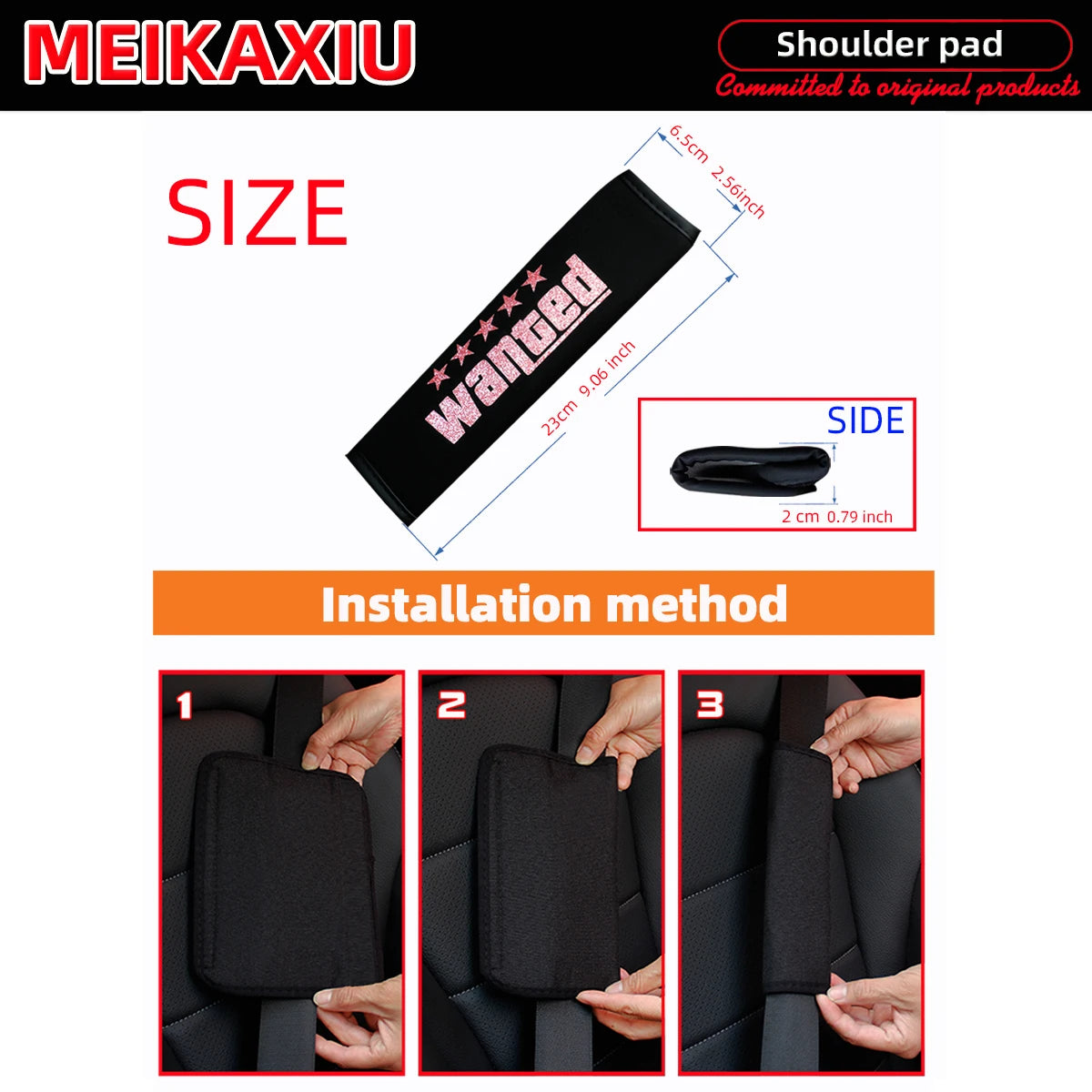 WANTED: Breathable fabric car shoulder cover with safety belt decoration. New type of car accessories for women.
